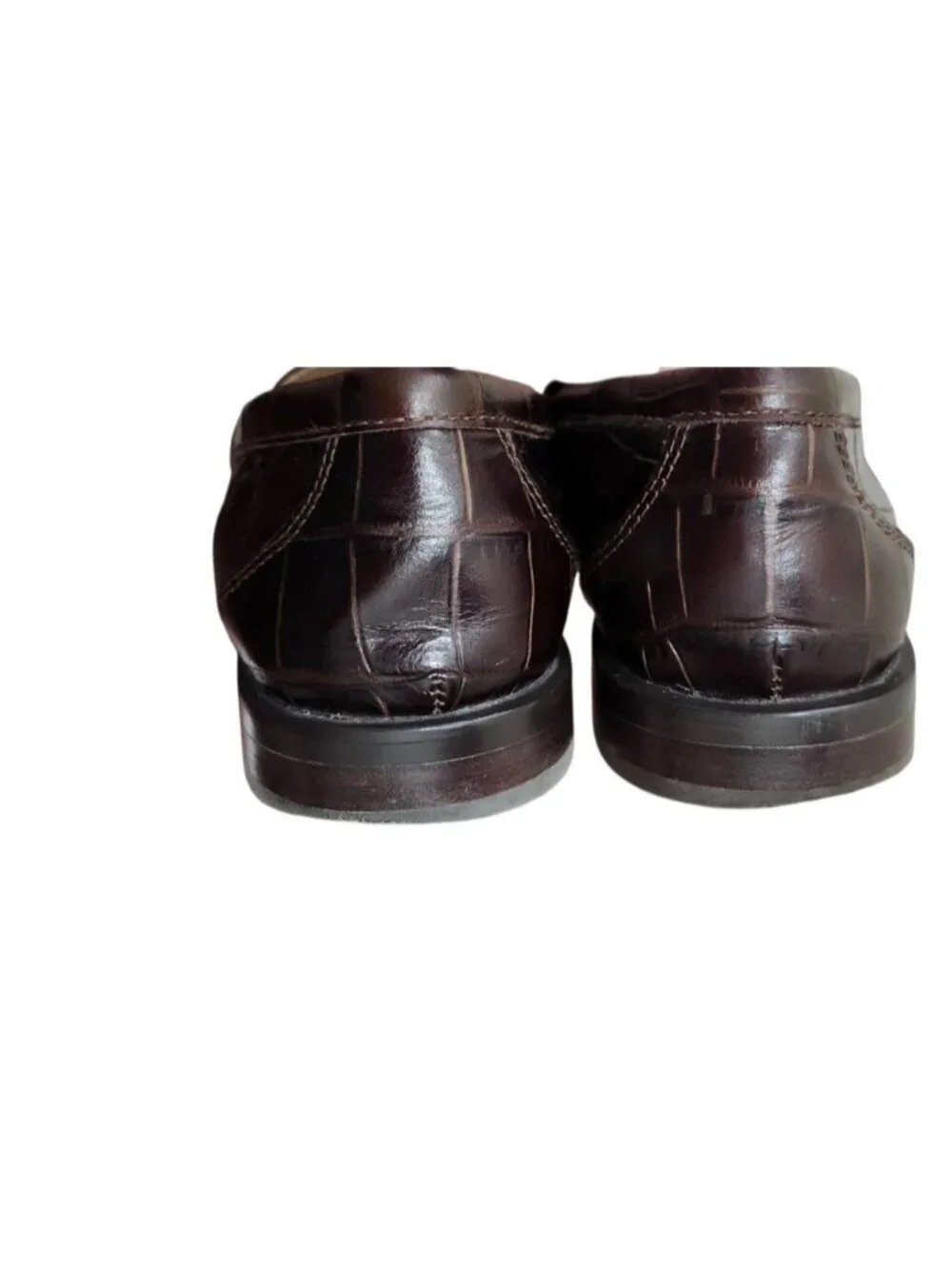 Madewell Croc Embossed Leather Penny Loafers Brown Women's Size 8.5